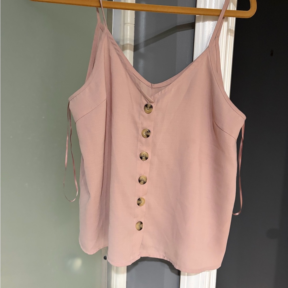 Pink Button-Up Women's Top